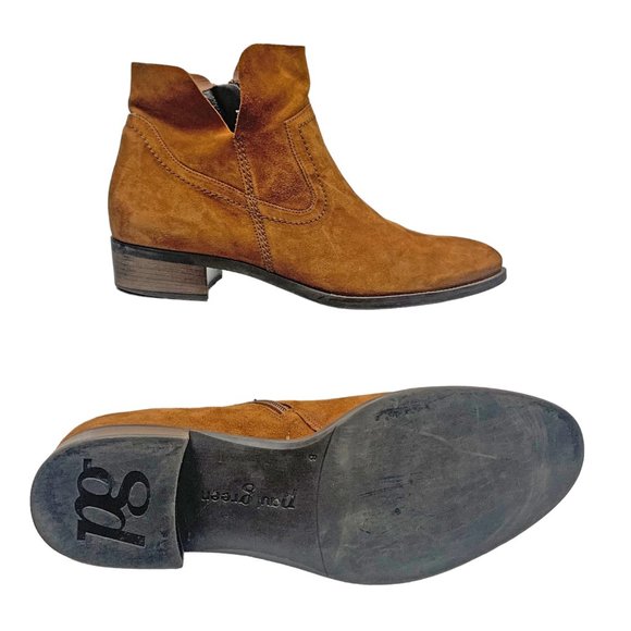 PAUL‎ GREEN Nicole Nut Suede Side Zip Booties - Picture 7 of 11